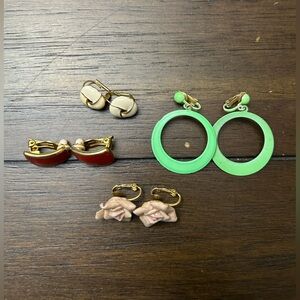 Vintage misc earrings for non-pierced ears